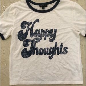 Topshop Women’s White ‘Happy Thoughts’ Tee